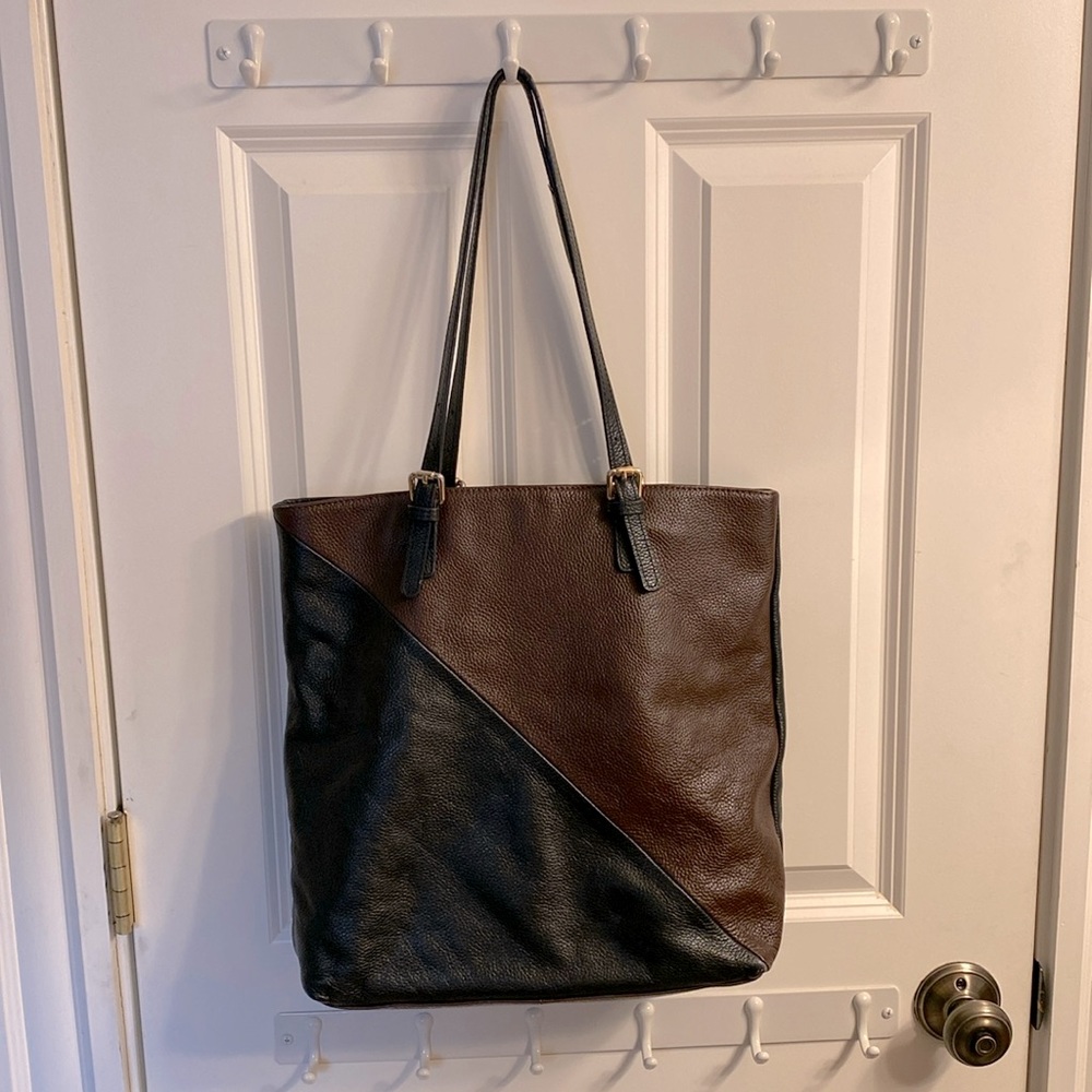 Michelle Vale two-toned leather tote